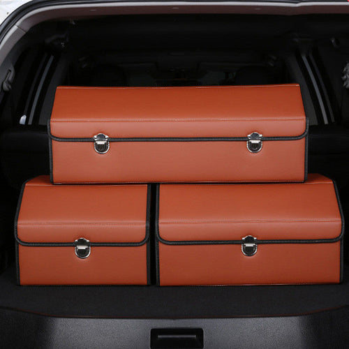 CarVault™ – Foldable Car Trunk Storage Box (Leather Style)