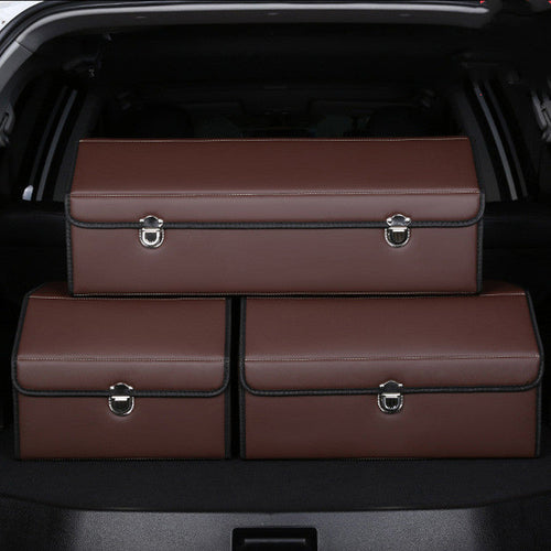 CarVault™ – Foldable Car Trunk Storage Box (Leather Style)