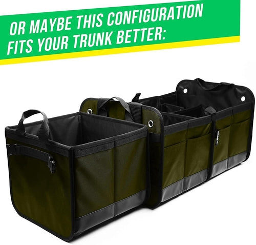 3 Compartment Separable Collapsible Car Trunk Storage Organizer for