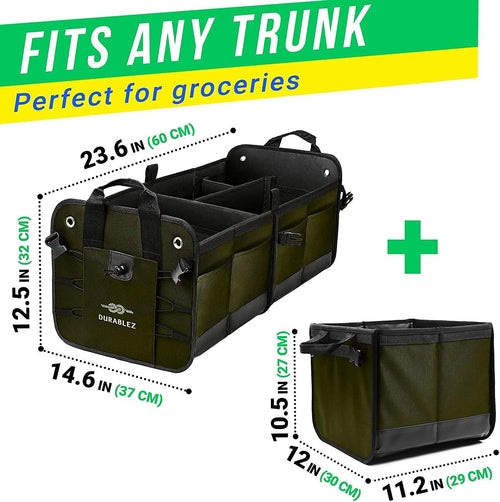 3 Compartment Separable Collapsible Car Trunk Storage Organizer for