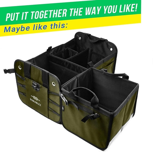 3 Compartment Separable Collapsible Car Trunk Storage Organizer for