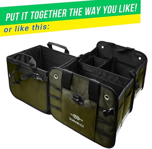 3 Compartment Separable Collapsible Car Trunk Storage Organizer for