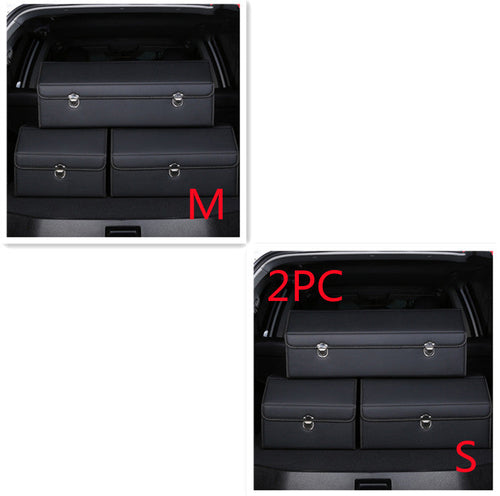 CarVault™ – Foldable Car Trunk Storage Box (Leather Style)