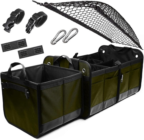 3 Compartment Separable Collapsible Car Trunk Storage Organizer for