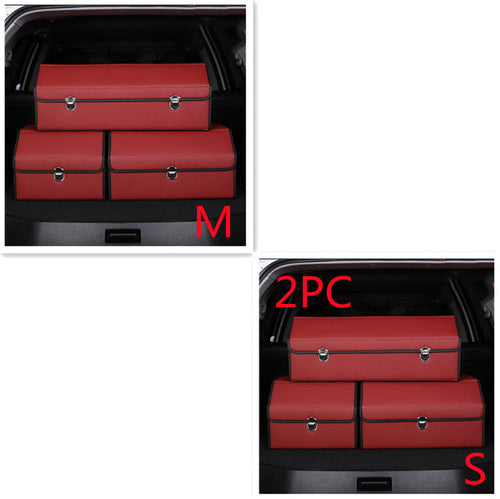 CarVault™ – Foldable Car Trunk Storage Box (Leather Style)
