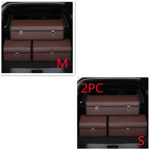 CarVault™ – Foldable Car Trunk Storage Box (Leather Style)