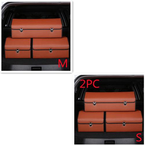CarVault™ – Foldable Car Trunk Storage Box (Leather Style)